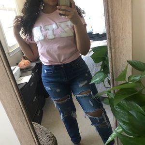 Pink and white Zeta Tau Alpha stitched letters